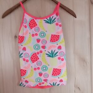 Colorful Fruit Print Kids Swim Tank Top